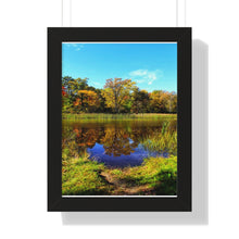 Load image into Gallery viewer, Yellow Autumn Leaves - Fallen Leaves - Autumn Photography Scene | Framed Vertical Poster
