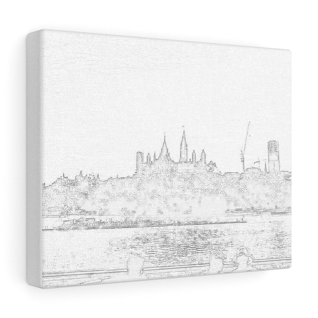 Ottawa Parliament Pencil Sketch - Canadian Wall Art | Canvas Gallery Wraps