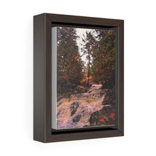 Load image into Gallery viewer, Canadian Wilderness Scene - Canada Waterfall - Autumn Nature Scene - Oil Sketch on Canvas | Vertical Framed Premium Gallery Wrap Canvas
