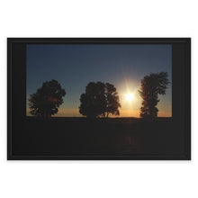 Load image into Gallery viewer, 3 Trees Sunset - Sunset Photography - Wall and Lobby Art - Artwork - Photographic Print - Framed Poster, Horizontal
