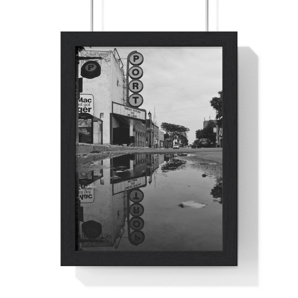 Old Cinema Signage - Retro Vintage Signage - Black and White Photographic Print | Premium Framed Vertical Poster