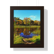 Load image into Gallery viewer, Yellow Autumn Leaves - Fallen Leaves - Autumn Photography Scene | Framed Vertical Poster
