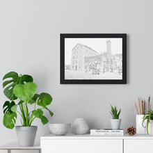 Load image into Gallery viewer, Toronto Distillery District - Toronto Urban Scene - Toronto Photo Art - Old Toronto - Pencil Sketch Art | Premium Framed Horizontal Poster
