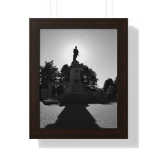 Load image into Gallery viewer, Cenotaph Sunlight Honor - Sunrise Photography and Art - Black and White Photo - Framed Vertical Poster
