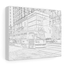 Load image into Gallery viewer, TTC Streetcar - Old Toronto - Toronto Urban Scene - Pencil Sketch Art | Canvas Gallery Wraps
