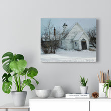 Load image into Gallery viewer, Old Country Church - Abandoned Church - Winter Scene Oil Sketch | Canvas Gallery Wraps
