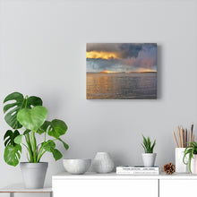 Load image into Gallery viewer, Rainbow Sunrise Sunset - Lake Nipissing - Northern Canadian Lake Scene - Oil Sketch on Canvas |  Gallery Wraps
