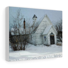 Load image into Gallery viewer, Old Country Church - Abandoned Church - Winter Scene Oil Sketch | Canvas Gallery Wraps
