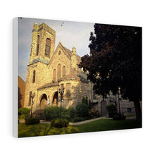 Load image into Gallery viewer, Presbyterian Church Oil Print - Old Gothic Architecture - Fine Art - Oil Sketch on Canvas | Canvas Gallery Wraps
