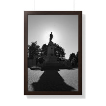 Load image into Gallery viewer, Cenotaph Sunlight Honor - Sunrise Photography and Art - Black and White Photo - Framed Vertical Poster
