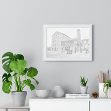 Load image into Gallery viewer, Toronto Distillery District - Toronto Urban Scene - Toronto Photo Art - Old Toronto - Pencil Sketch Art | Premium Framed Horizontal Poster
