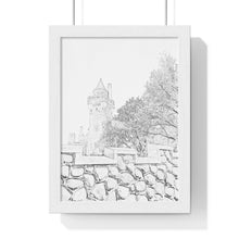 Load image into Gallery viewer, Toronto Casa Loma - Toronto Urban Scene - Toronto Photo Art - Old Toronto - Pencil Sketch | Premium Framed Vertical Poster
