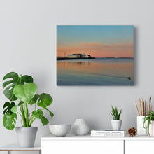 Load image into Gallery viewer, Rustic Nordic Scene - Calm Waters Sunrise - Nature Photography - Oil Sketch on Canvas | Canvas Gallery Wraps
