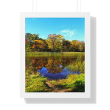 Load image into Gallery viewer, Yellow Autumn Leaves - Fallen Leaves - Autumn Photography Scene | Framed Vertical Poster
