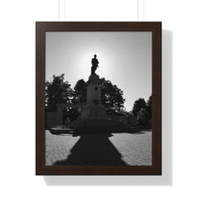 Load image into Gallery viewer, Cenotaph Sunlight Honor - Sunrise Photography and Art - Black and White Photo - Framed Vertical Poster
