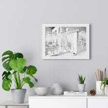 Load image into Gallery viewer, Pencil Sketch Nightlife Scene - Old Style - Black and White | Premium Framed Horizontal Poster
