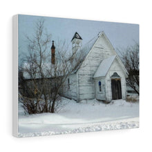 Load image into Gallery viewer, Old Country Church - Abandoned Church - Winter Scene Oil Sketch | Canvas Gallery Wraps
