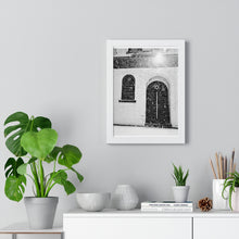 Load image into Gallery viewer, Old Synagogue - Black and White Pencil Sketch - Digital Print - Daguerreotype Style - Premium Framed Vertical Poster
