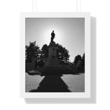 Load image into Gallery viewer, Cenotaph Sunlight Honor - Sunrise Photography and Art - Black and White Photo - Framed Vertical Poster
