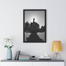 Load image into Gallery viewer, Cenotaph Sunlight Honor - Sunrise Photography and Art - Black and White Photo - Framed Vertical Poster
