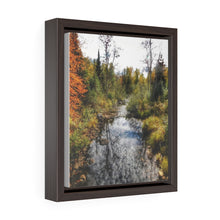 Load image into Gallery viewer, Autumn Northern Ontario - Country Creek Scene - Oil Sketch on Canvas | Vertical Framed Premium Gallery Wrap Canvas
