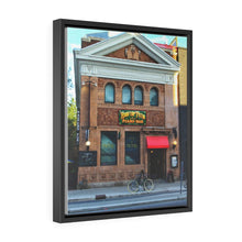 Load image into Gallery viewer, Pauper&#39;s Piano Bar - Street Photography Scene - The Annex Street Scene - Toronto - Old Architecture - Gallery Canvas Wraps, Vertical Frame
