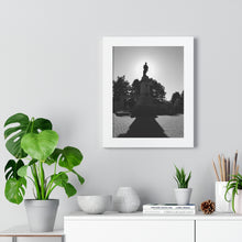 Load image into Gallery viewer, Cenotaph Sunlight Honor - Sunrise Photography and Art - Black and White Photo - Framed Vertical Poster
