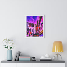 Load image into Gallery viewer, Vaporwave Cyberpunk Aesthetic - Ed Mirvish Theatre - Downtown Toronto Art Print | Framed Vertical Poster
