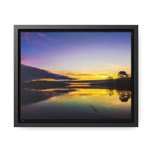 Load image into Gallery viewer, Northern Sunrise Photography - Canadian Lake Warm Coffee Morning - Photographic Art - Oil Sketch on Wood Canvas - Gallery Canvas Wraps, Horizontal Frame
