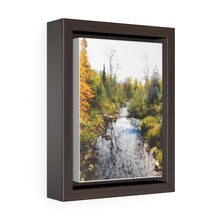 Load image into Gallery viewer, Autumn Wilderness Scene - Northern Nature Photography - Waterfall - Oil Sketch on Canvas | Vertical Framed Premium Gallery Wrap Canvas
