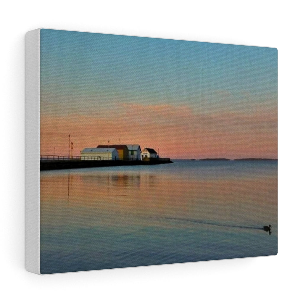 Rustic Nordic Scene - Calm Waters Sunrise - Nature Photography - Oil Sketch on Canvas | Canvas Gallery Wraps