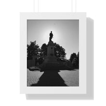 Load image into Gallery viewer, Cenotaph Sunlight Honor - Sunrise Photography and Art - Black and White Photo - Framed Vertical Poster
