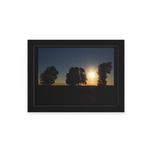 Load image into Gallery viewer, 3 Trees Sunset - Sunset Photography - Wall and Lobby Art - Artwork - Photographic Print - Framed Poster, Horizontal
