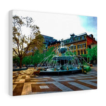 Load image into Gallery viewer, Berczy Park Toronto - European Style Urban Scene - Old Architecture - Oil Sketch on Canvas | Canvas Gallery Wraps
