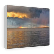 Load image into Gallery viewer, Rainbow Sunrise Sunset - Lake Nipissing - Northern Canadian Lake Scene - Oil Sketch on Canvas |  Gallery Wraps
