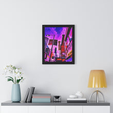 Load image into Gallery viewer, Vaporwave Cyberpunk Aesthetic - Ed Mirvish Theatre - Downtown Toronto Art Print | Framed Vertical Poster
