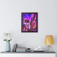 Load image into Gallery viewer, Vaporwave Cyberpunk Aesthetic - Ed Mirvish Theatre - Downtown Toronto Art Print | Framed Vertical Poster
