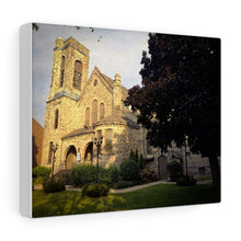 Load image into Gallery viewer, Presbyterian Church Oil Print - Old Gothic Architecture - Fine Art - Oil Sketch on Canvas | Canvas Gallery Wraps
