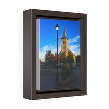 Load image into Gallery viewer, Old Cathedral - Small Town Church Scene - Autumn Inspired | Vertical Framed Premium Gallery Wrap Canvas
