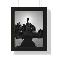 Load image into Gallery viewer, Cenotaph Sunlight Honor - Sunrise Photography and Art - Black and White Photo - Framed Vertical Poster
