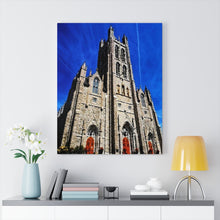 Load image into Gallery viewer, Kingston Ontario Old Cathedral - Old Architecture Photography - Oil Sketch on Canvas Print - Stretched Canvas
