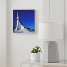 Load image into Gallery viewer, Nordic Style Church Scene - Winter Wooden Chapel - Scandinavian Inspired - Oil Sketch on Canvas | Wood Canvas
