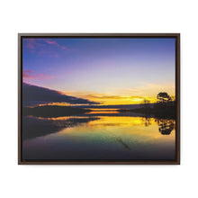 Load image into Gallery viewer, Northern Sunrise Photography - Canadian Lake Warm Coffee Morning - Photographic Art - Oil Sketch on Wood Canvas - Gallery Canvas Wraps, Horizontal Frame
