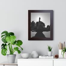 Load image into Gallery viewer, Cenotaph Sunlight Honor - Sunrise Photography and Art - Black and White Photo - Framed Vertical Poster
