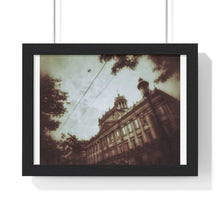 Load image into Gallery viewer, Bird Flying St. Lawrence Hall - Toronto Photo Art - Old Toronto - Contrast Photo Art - Premium Framed Horizontal Poster
