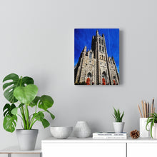 Load image into Gallery viewer, Kingston Ontario Old Cathedral - Old Architecture Photography - Oil Sketch on Canvas Print - Stretched Canvas
