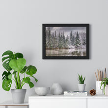 Load image into Gallery viewer, Nature Scene - First Snowfall and Ducks - Canadian Wilderness | Premium Framed Horizontal Poster
