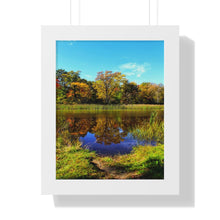 Load image into Gallery viewer, Yellow Autumn Leaves - Fallen Leaves - Autumn Photography Scene | Framed Vertical Poster
