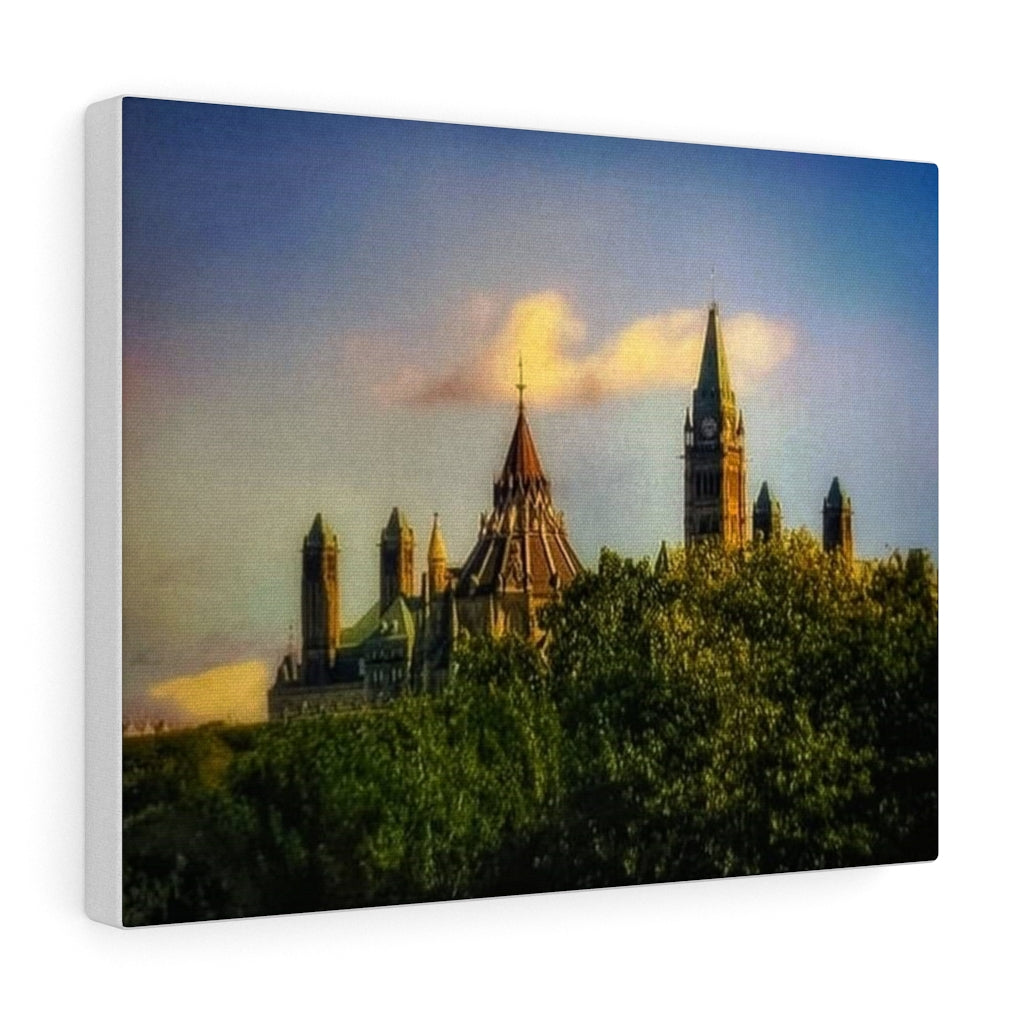 Parliament Hill Ottawa - Oil Sketch Canadiana - Old Architecture | Canvas Gallery Wraps