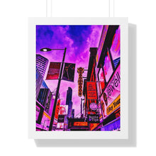 Load image into Gallery viewer, Vaporwave Cyberpunk Aesthetic - Ed Mirvish Theatre - Downtown Toronto Art Print | Framed Vertical Poster
